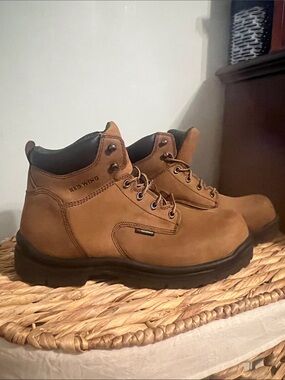Red Wing Shoes Brown Leather Work Boots
